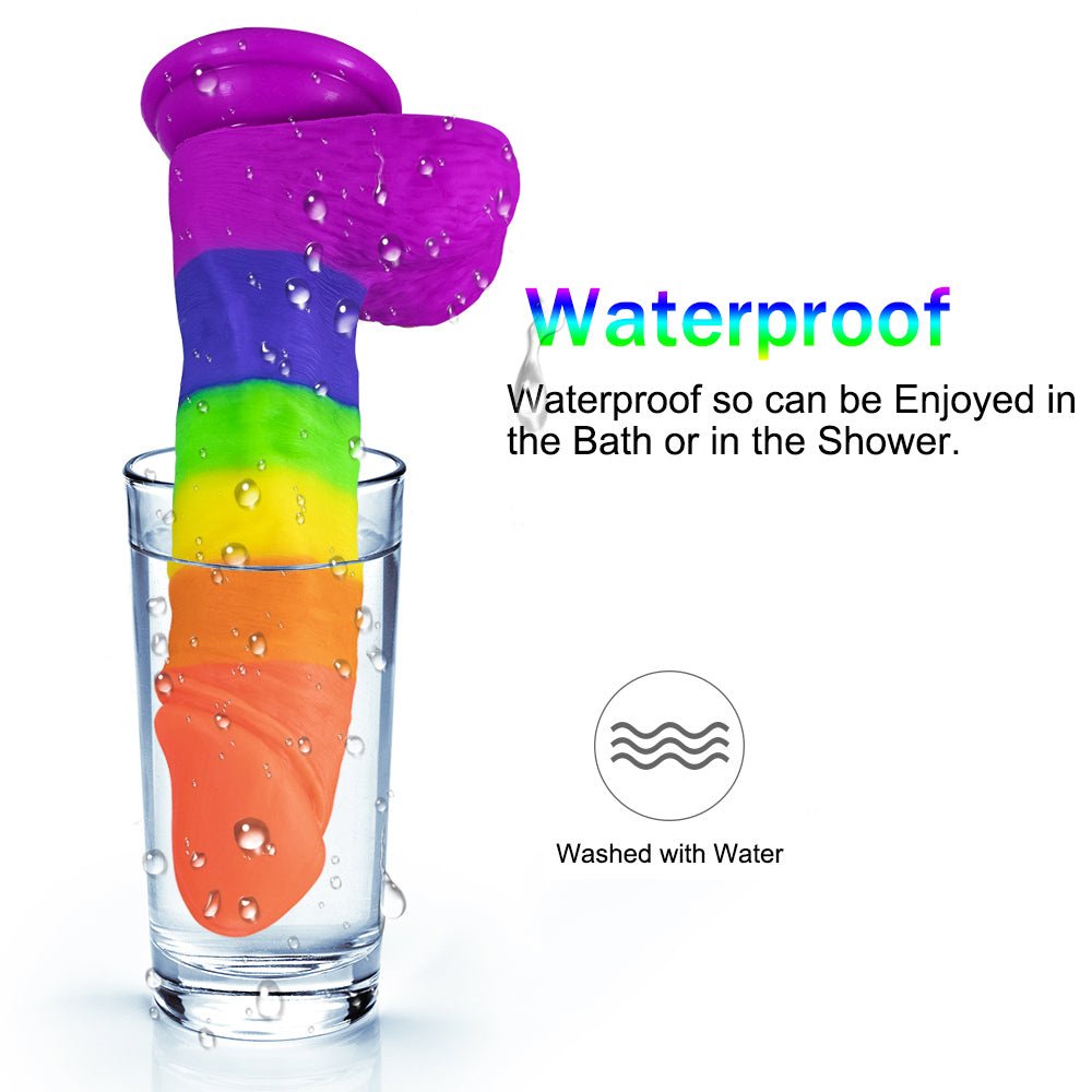 lovesvibe 19cm silikon realistische regenbogen dildo mit saugnapf basis für männer frauen & paare