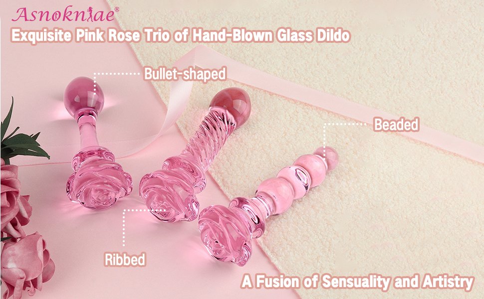 lovesvibe 3 teiliges rosa glasdildo set rosa kristall butt plug perlen dildo für erwachsene anal training