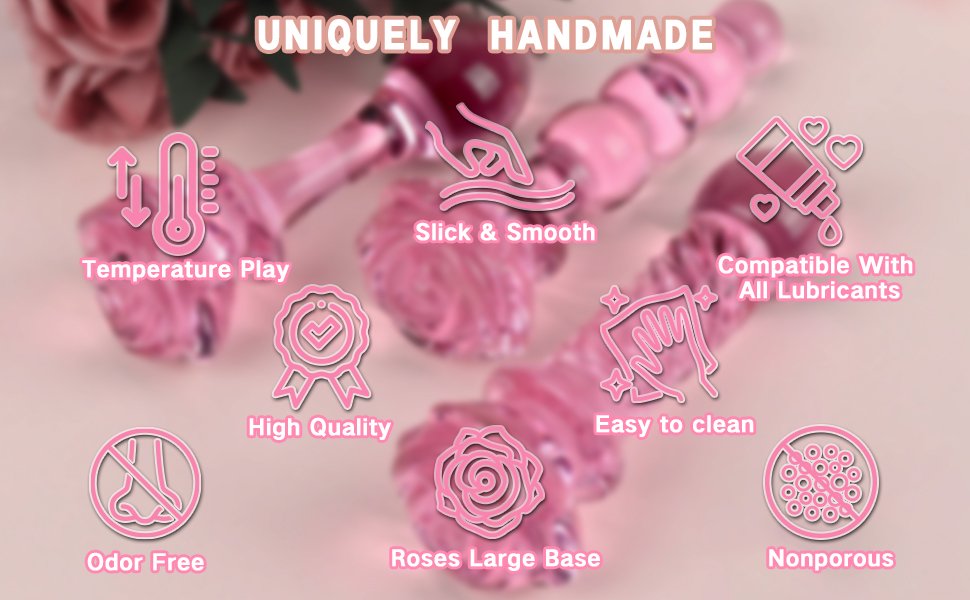 lovesvibe 3 teiliges rosa glasdildo set rosa kristall butt plug perlen dildo für erwachsene anal training