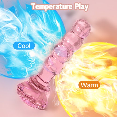 lovesvibe 3 teiliges rosa glasdildo set rosa kristall butt plug perlen dildo für erwachsene anal training