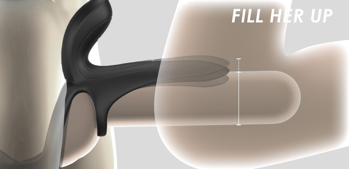 Lovesvibe 9 Vibrierende Silikon-Cockring Mit 3 Vibrierenden Eiern, Perineum, C-Punkt & G-Punkt 3 in 1 Penisring
