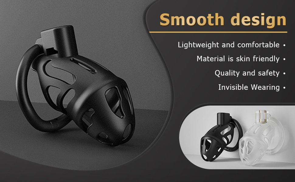lovesvibe leichtgewichtiger peniskäfig mit 3 cockringen & unsichtbarem schloss ergonomisches design 1