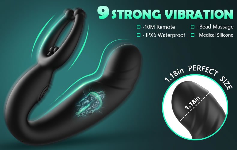 lovesvibe mitesser rotierenden perlen 9 vibrationen drei dreh gewinde männlichen prostata massagegerät