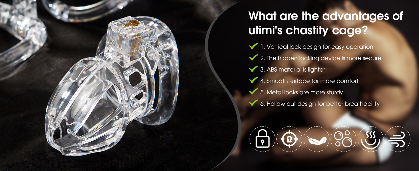 männlicher peniskäfig mit 4 aktiven ringen & 2 schlüsseln für männliche penisübungen & abstinenz