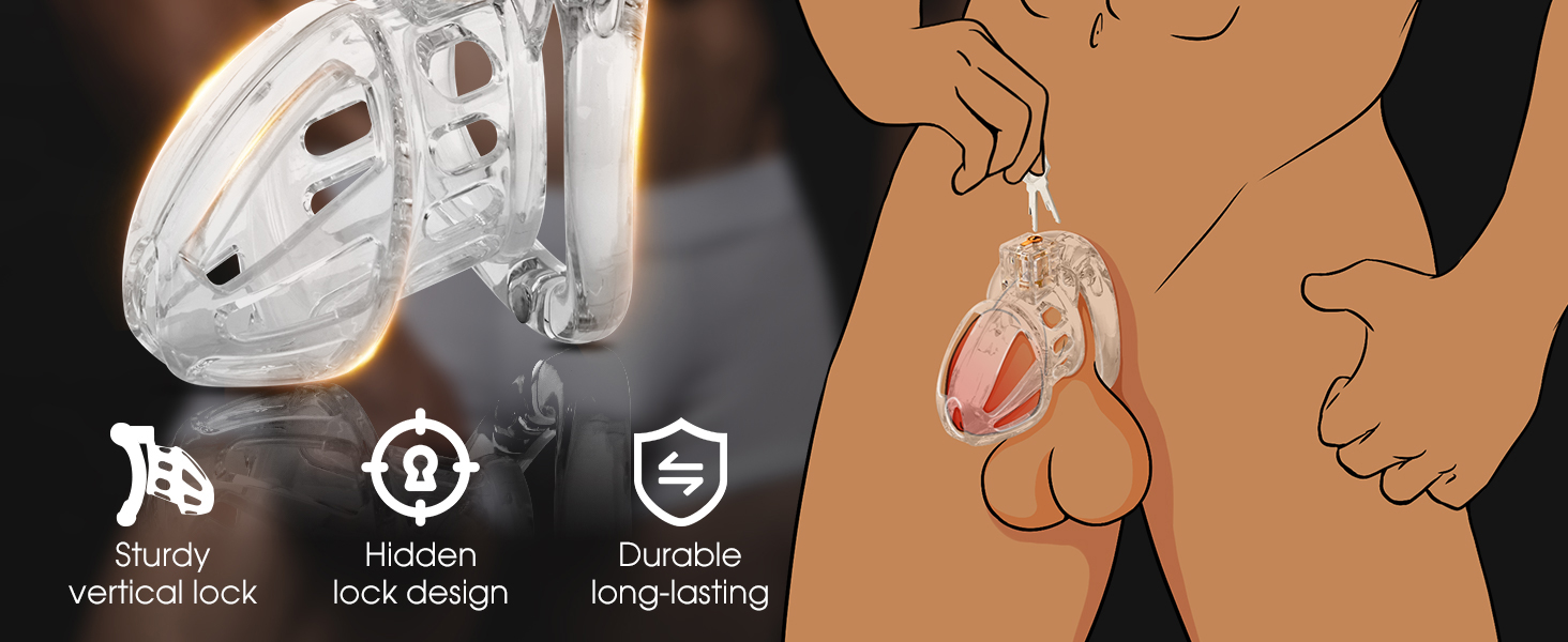 männlicher peniskäfig mit 4 aktiven ringen & 2 schlüsseln für männliche penisübungen & abstinenz