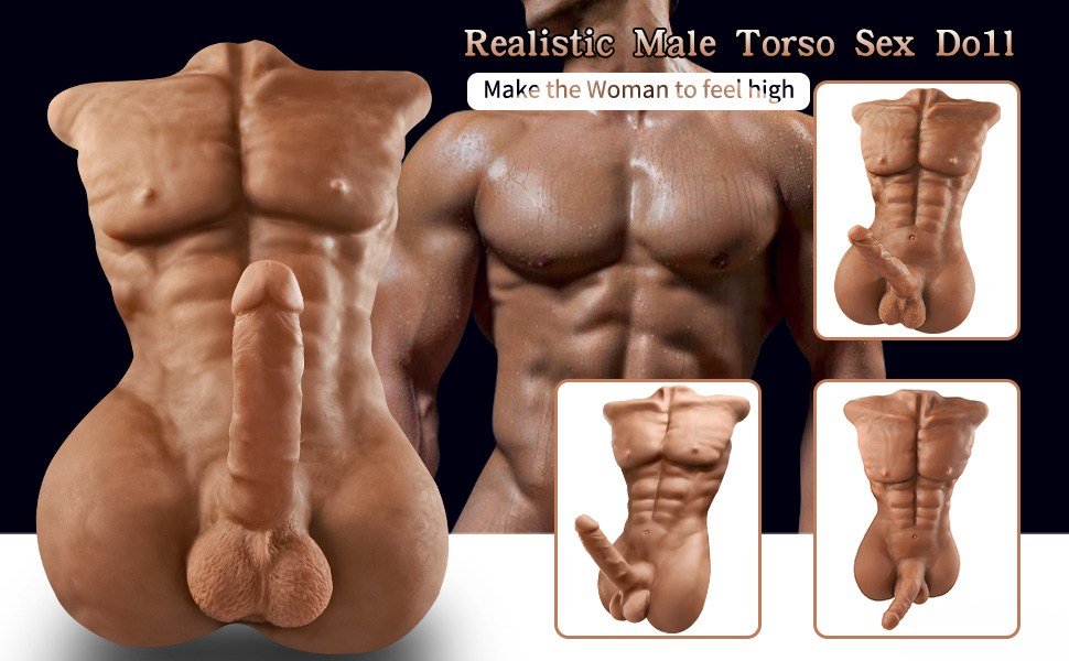 8.8 kg daniel männliche lebensgroßer sex doll torso mit realistischem dildo & hoden