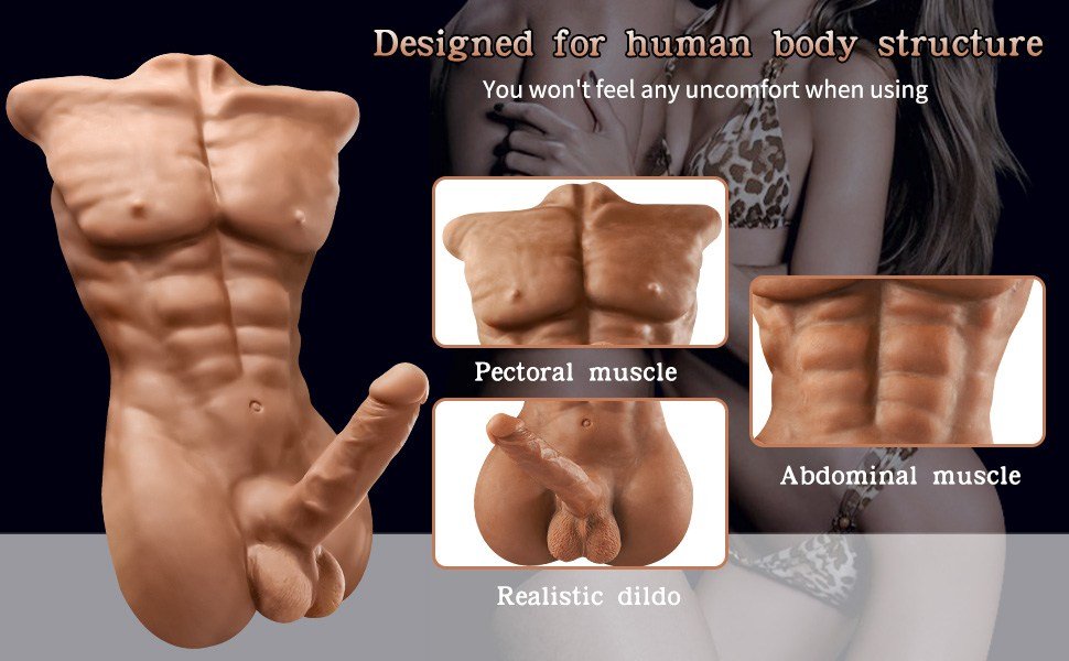 8.8 kg daniel männliche lebensgroßer sex doll torso mit realistischem dildo & hoden