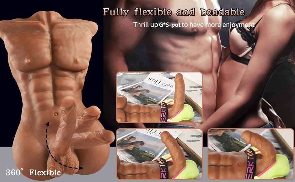 8.8 kg daniel männliche lebensgroßer sex doll torso mit realistischem dildo & hoden