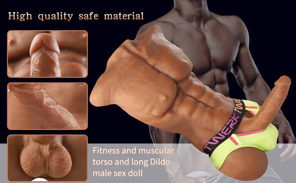 8.8 kg daniel männliche lebensgroßer sex doll torso mit realistischem dildo & hoden
