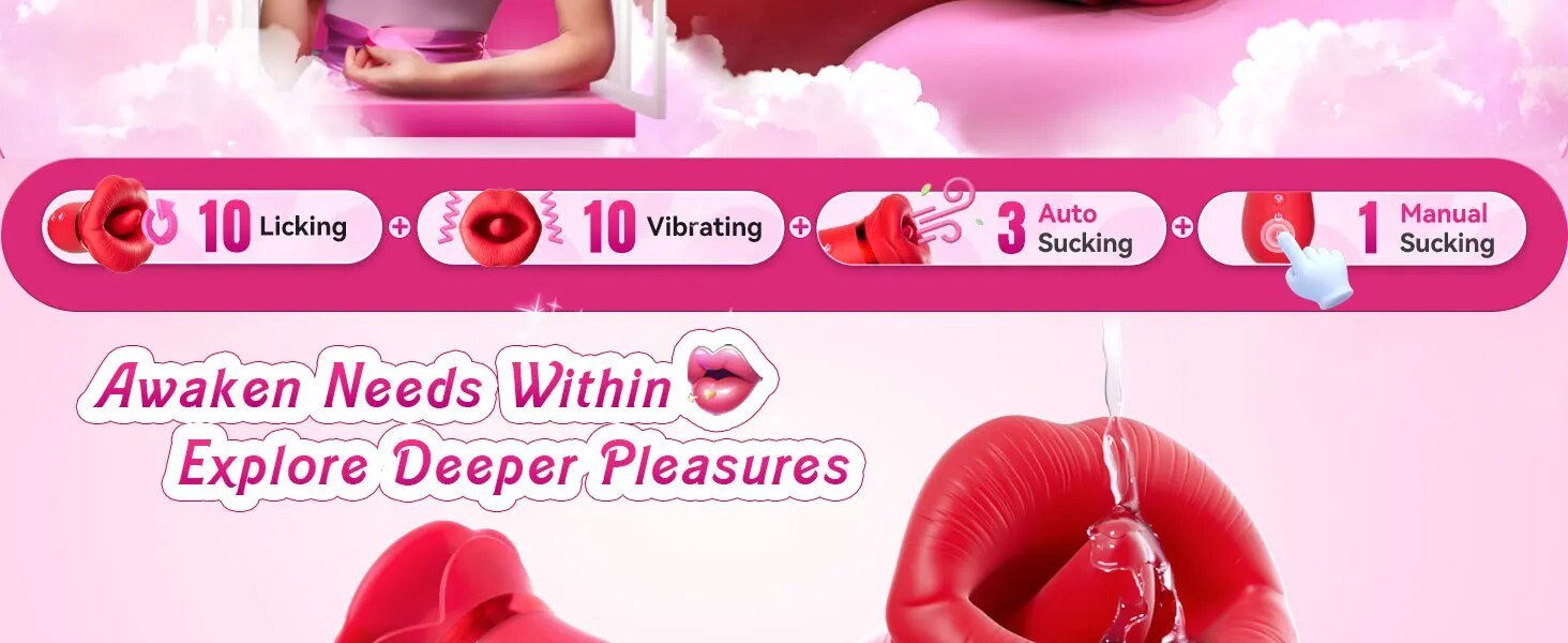 lovesvibe 4 in1 rose saugen vibrator 10 zunge lecken saugen klitoris nippel sauger g punkt vibrator