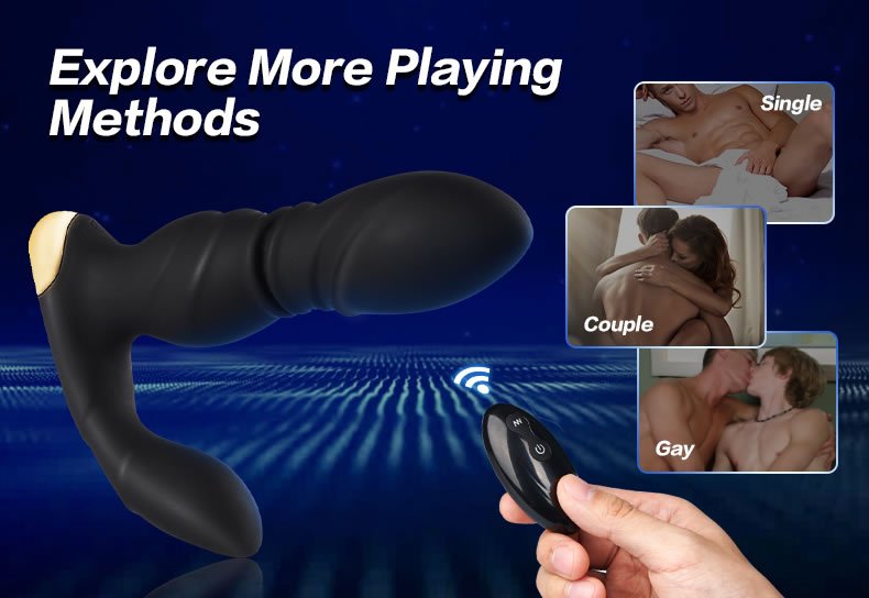 lovesvibe hochfrequenter 8 gang analvibrator mit schubfunktion, fernbedienung für solo und pärchenspiel