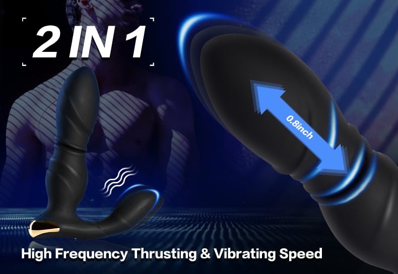 lovesvibe hochfrequenter 8 gang analvibrator mit schubfunktion, fernbedienung für solo und pärchenspiel
