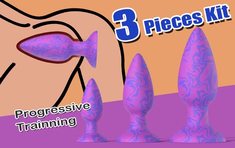 lovesvibe silikon analplug set für progressives analtraining mit ausgestellter basis und verjüngter spitze